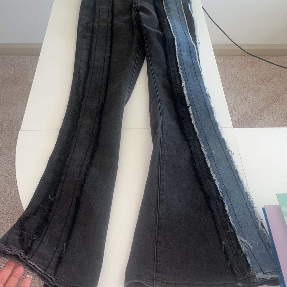 New never worn black and blue jean flare very stylish 🖤💙💎 - Picture 2 of 5